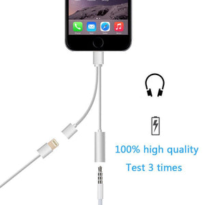 hot sales 2in1 for iphone 7 lightning to 3.5 mm Headphone/Earphone Jack Adapter Charge Cable For 8pin iPhone 6 6s 7/ 6 6s 7plus