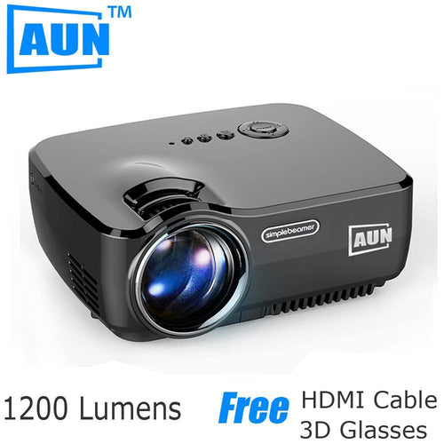 AUN Projector AM01 Series ( Optional Android Projector Built-in WIFI Blutooth Support Miracast Airplay), LED Projector LED TV