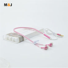 Hot sale ! Jiabosi Glowing Earphone Luminous Light Metal Zipper Earbuds Glow In The Dark For Iphone Samsung Xiaomi MP3 With Mic