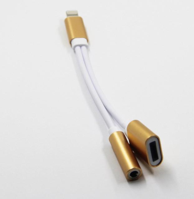 hot sales 2in1 for iphone 7 lightning to 3.5 mm Headphone/Earphone Jack Adapter Charge Cable For 8pin iPhone 6 6s 7/ 6 6s 7plus