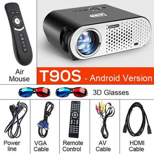AUN Projector 3200 Lumen T90, 1280*768 (Optional Android Projector with 2.4G Air Mouse, Bluetooth WIFI, Support KODI AC3) LED TV