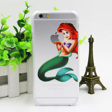 fashion Simpson Mermaid Snow White openwork case for iphone 4 4s 5 5s SE 5c 6/6s 6 plus/6s plus transparent plastic logo design