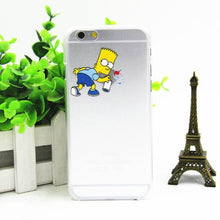 fashion Simpson Mermaid Snow White openwork case for iphone 4 4s 5 5s SE 5c 6/6s 6 plus/6s plus transparent plastic logo design