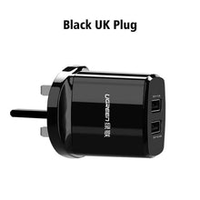 Ugreen 5V3.4A Universal USB Charger Travel Wall Charger Adapter Portable EU UK Plug Smart Mobile Phone Charger for iPhone Tablet