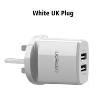 Ugreen 5V3.4A Universal USB Charger Travel Wall Charger Adapter Portable EU UK Plug Smart Mobile Phone Charger for iPhone Tablet
