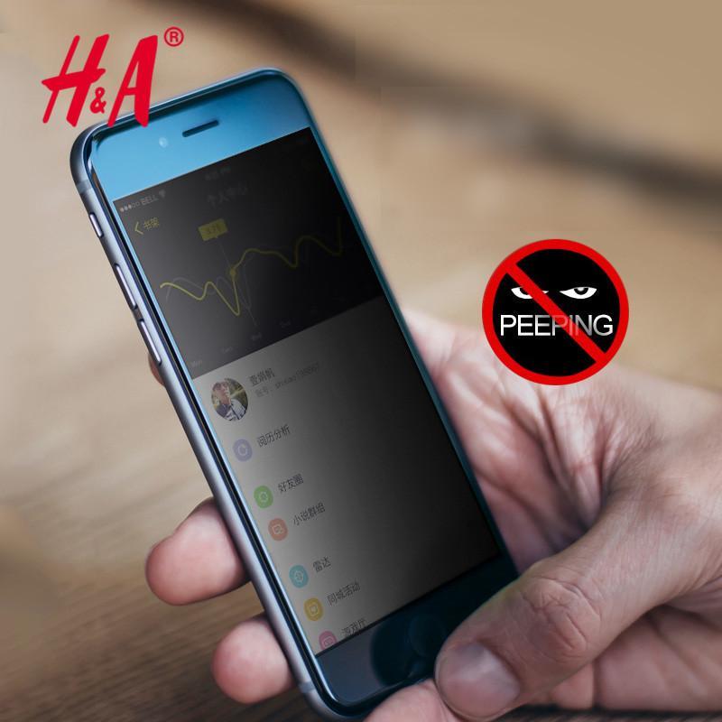 9H Anti Spy Quality Tempered Glass Screen Protector for iphone 4 4s 5s 6 6 Plus Anti-shatter Privacy Protection Film