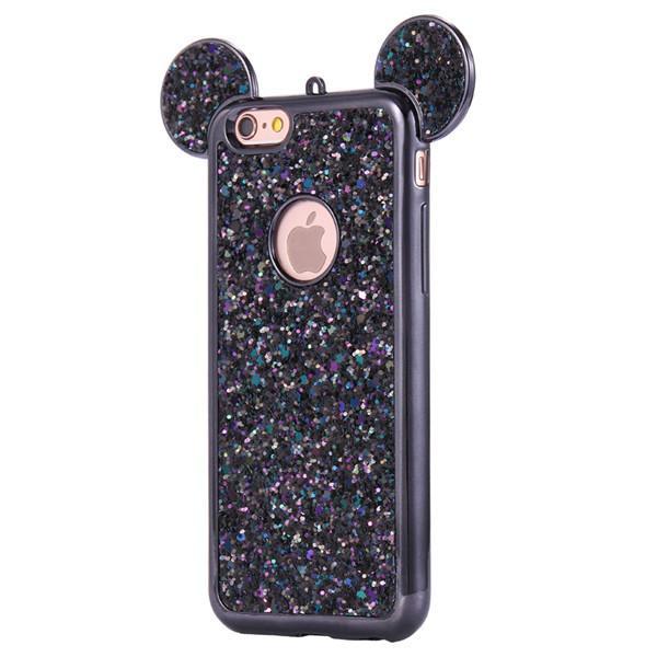 KISSCASE Fashion 3D Mickey Mouse Case For Iphone 6 6S 7 Plus 5S Rhinestone Glitter Silicone Case Coque For Iphone 6S Plus Cover
