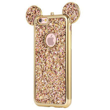 KISSCASE Fashion 3D Mickey Mouse Case For Iphone 6 6S 7 Plus 5S Rhinestone Glitter Silicone Case Coque For Iphone 6S Plus Cover