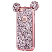 KISSCASE Fashion 3D Mickey Mouse Case For Iphone 6 6S 7 Plus 5S Rhinestone Glitter Silicone Case Coque For Iphone 6S Plus Cover