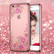 KISSCASE Luxury Rhinestone Soft TPU Case For iPhone 7 6 6s Plus 5 5s SE Samsung Galaxy S6 S7 Edge S8 S8 Plus Diamond Cases Cover